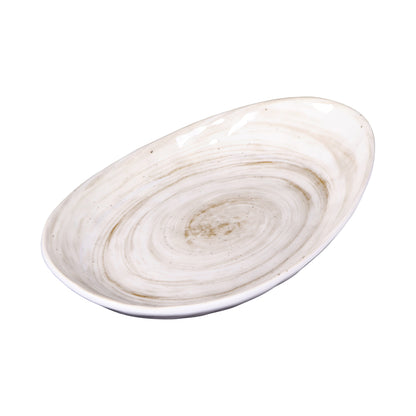 Melamine Deep Oval Plate - Taupe Design