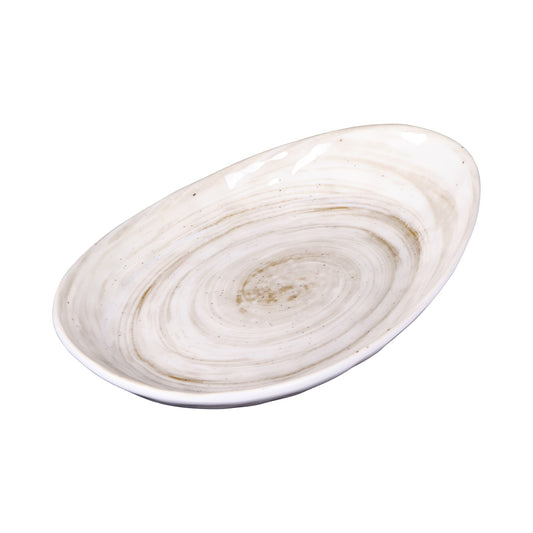 Melamine Deep Oval Plate - Taupe Design
