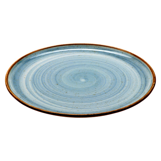 9" Blue Porcelain Coupe Plate, Corona Artisan Blue (Stocked) (12 Pack)
