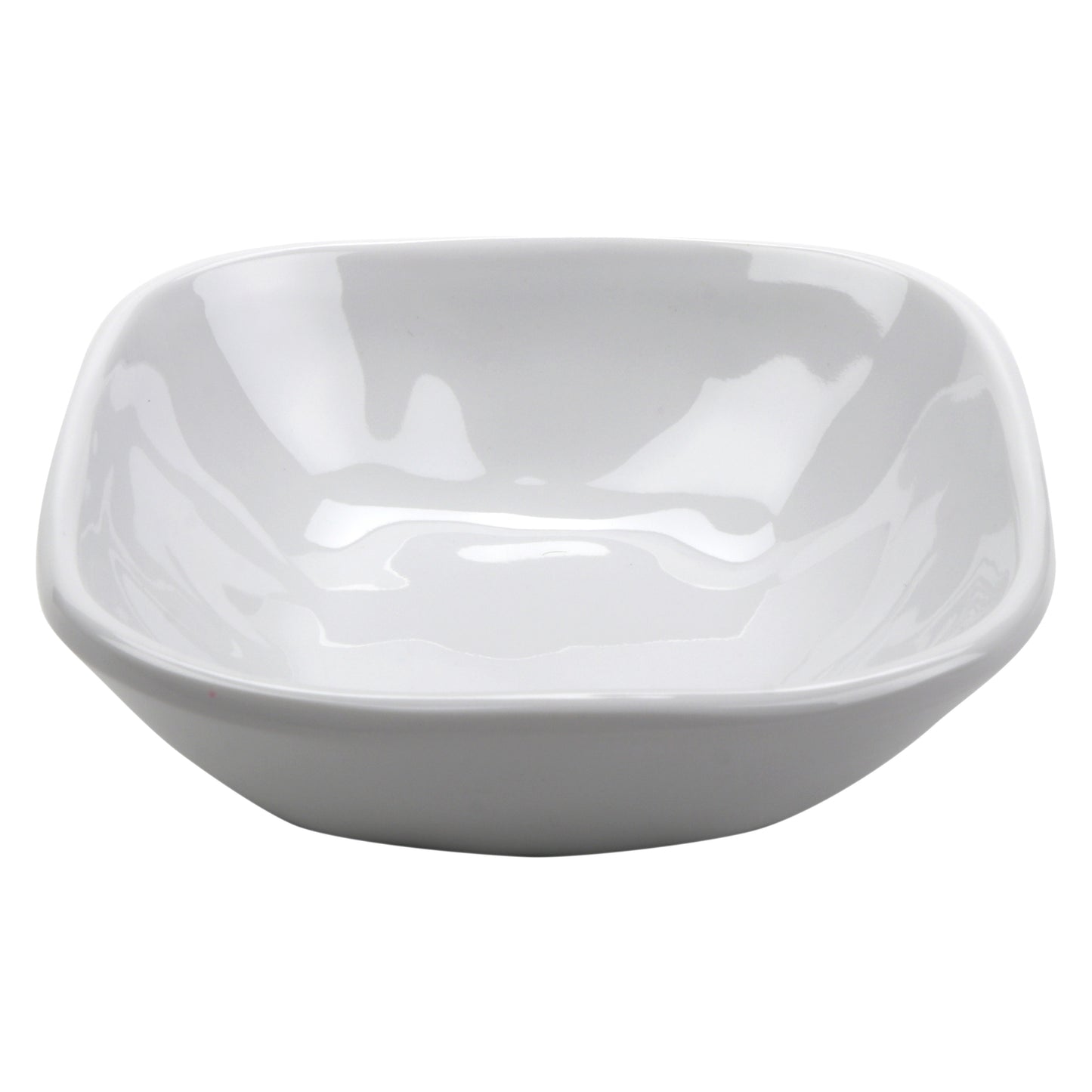 5 oz. Melamine, Small Square Monkey/Side Bowl, (5.5 oz. rim-full), 4.25", 1" Deep, G.E.T. Arctic Mill (12 Pack)