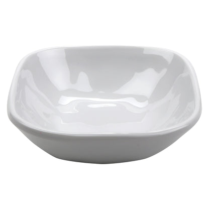 5 oz. Melamine, Small Square Monkey/Side Bowl, (5.5 oz. rim-full), 4.25", 1" Deep, G.E.T. Arctic Mill (12 Pack)