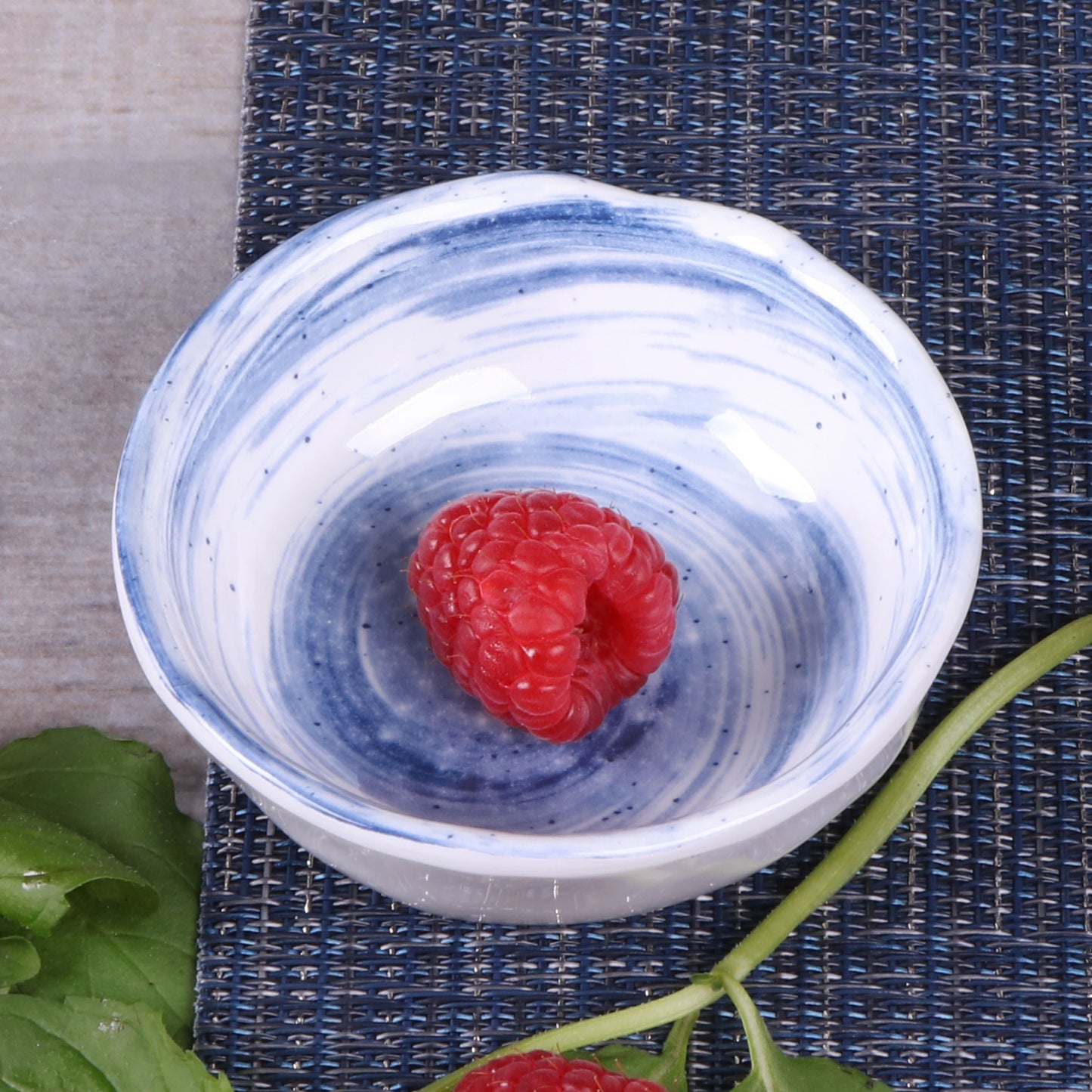 Melamine Round Bowl - Navy Design