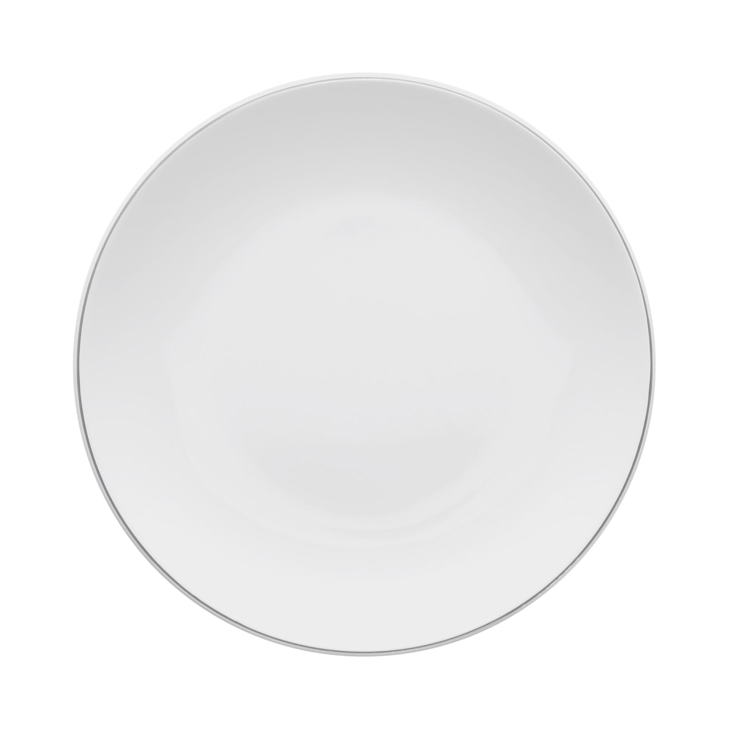 Melamine Round Plate - White w/ Black Trim