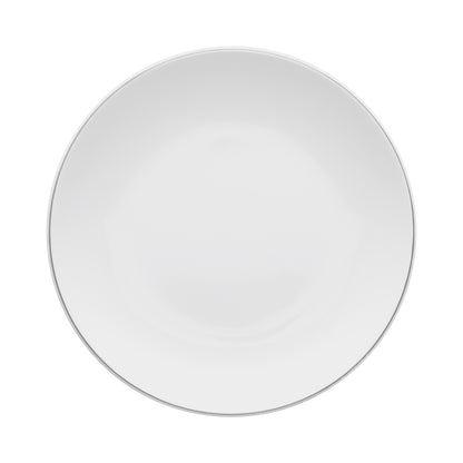 Melamine Round Plate - White w/ Black Trim