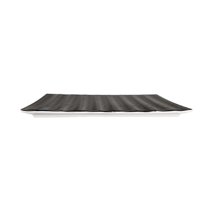 Melamine Rectangular Plate - White w/ Black Decal