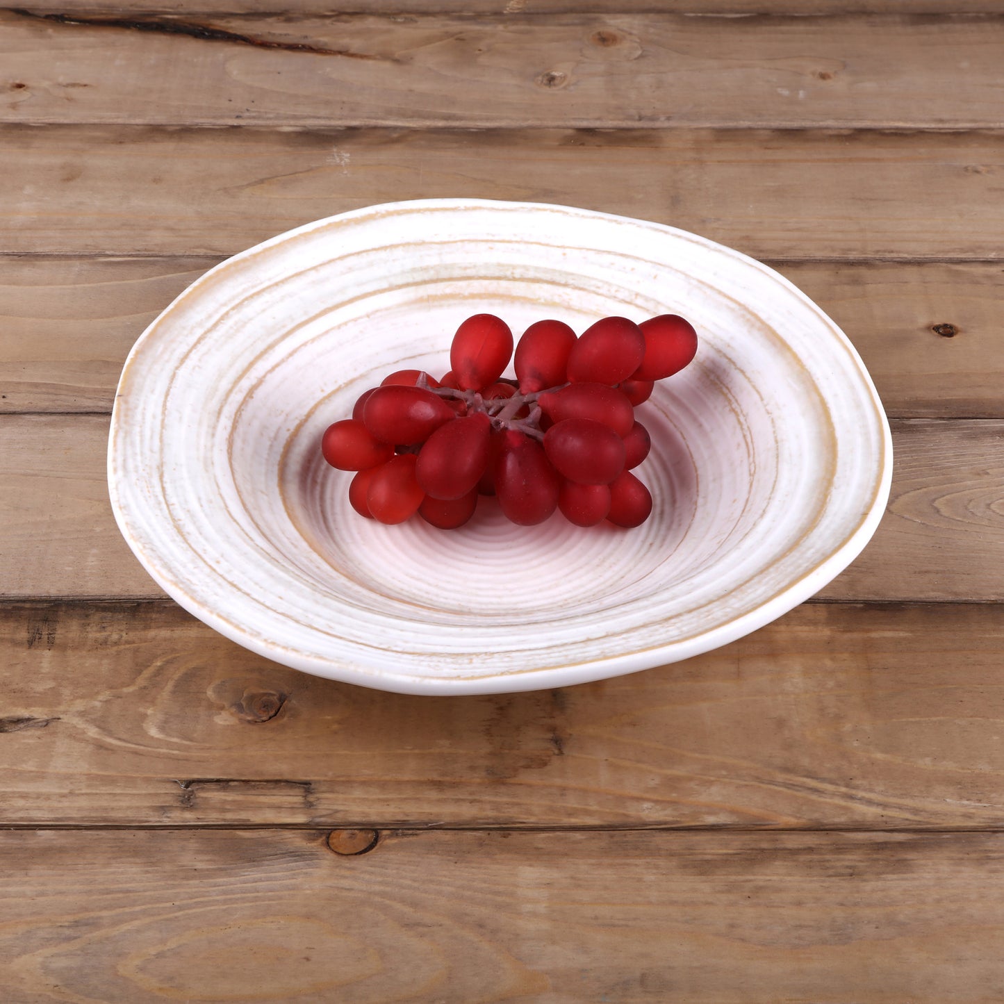 Melamine Irregular Round Bowl - Off White Design