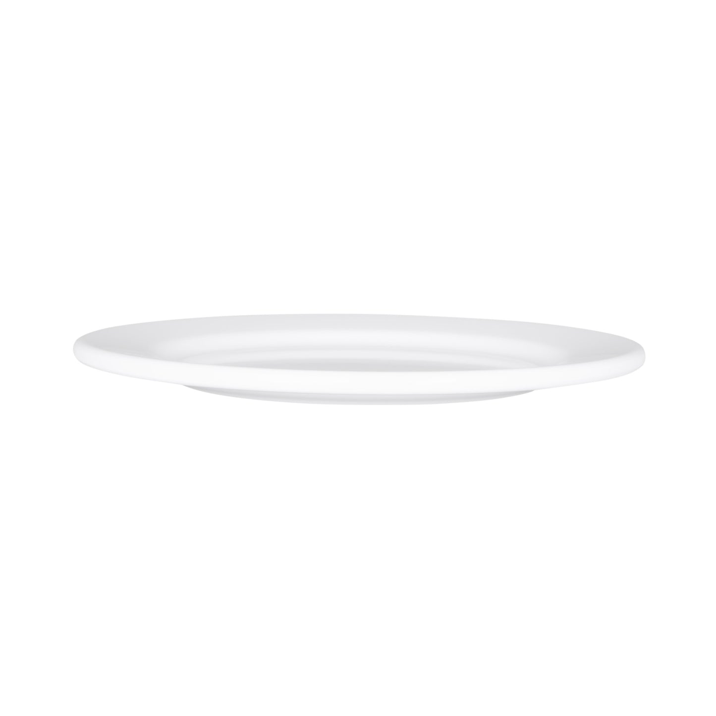 Melamine Round Rim Plate - White