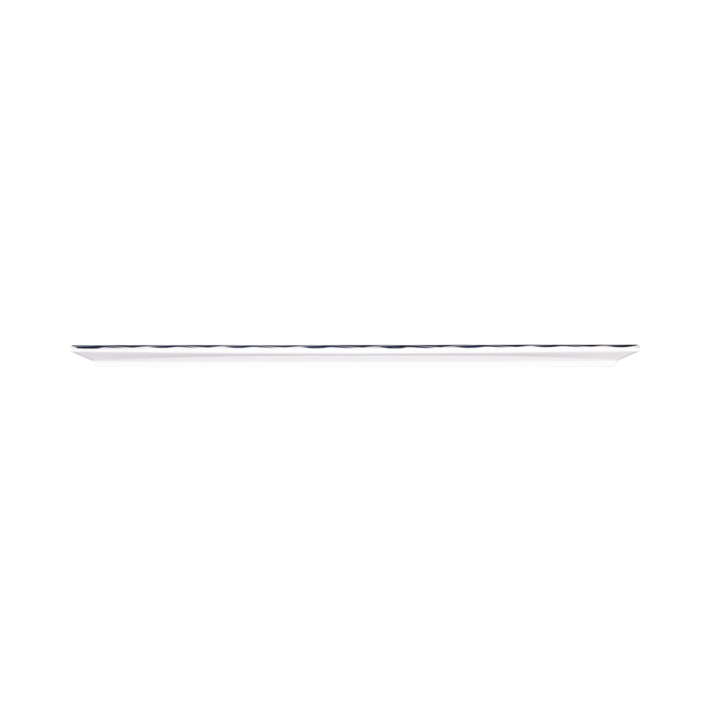 Melamine Rectangular Plate - White w/ Lapis Decal