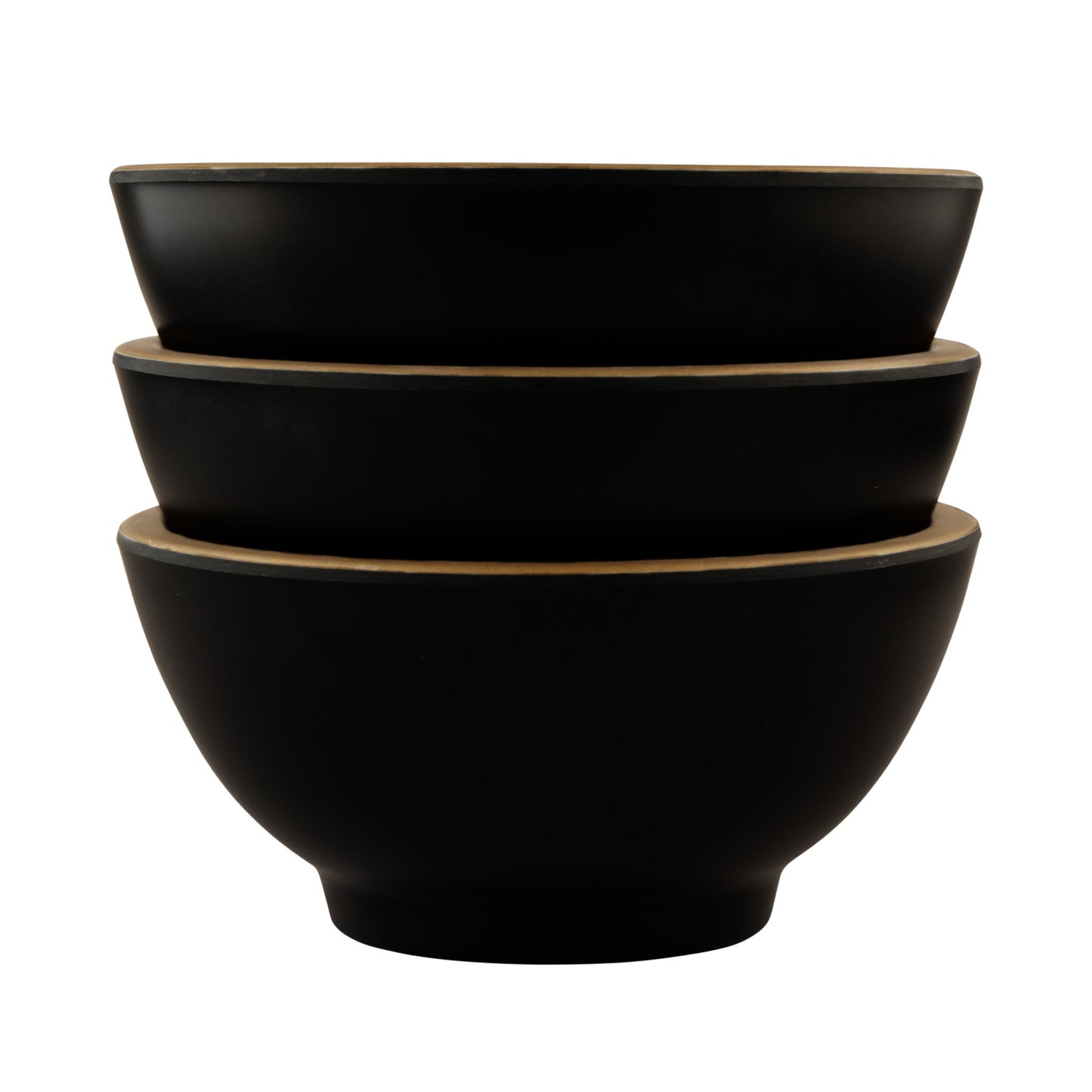 Melamine Round Bowl - Black w/ Gold Decal