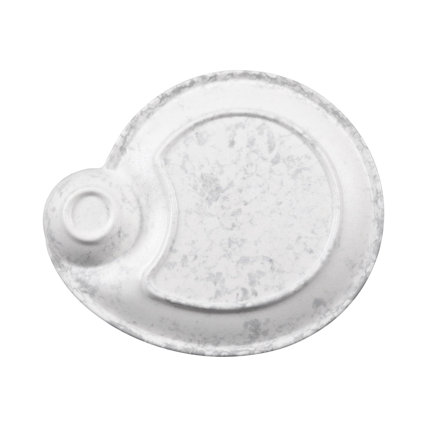 Melamine Round Chip & Dip Plate - Gray Marble