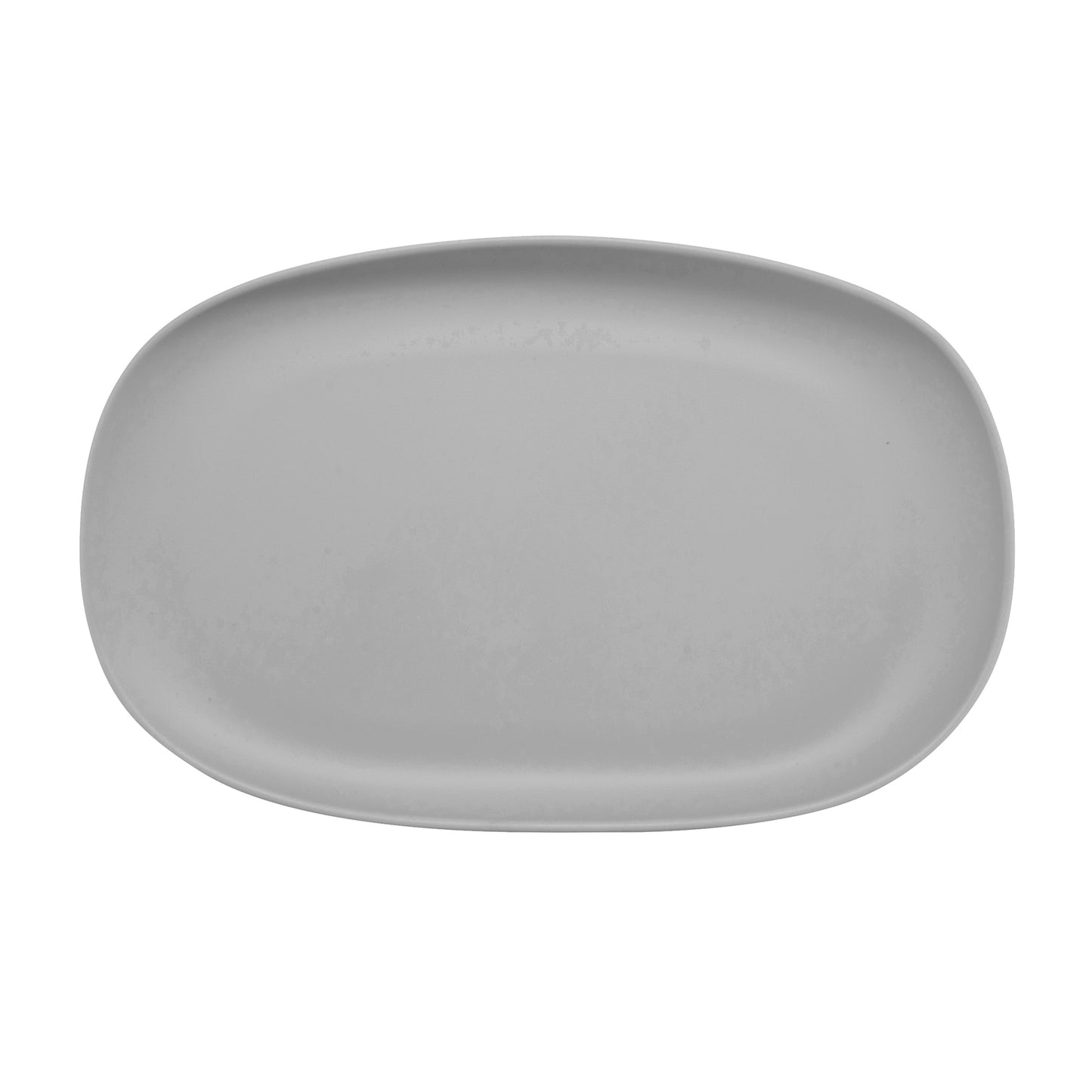 14" x 10" Light Gray, Melamine, Oval Coupe Platter, 1.24" H, G.E.T. Riverstone (12 Pack)