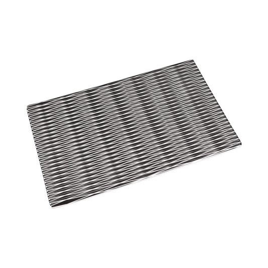 Melamine Rectangular Plate - White w/ Black Decal