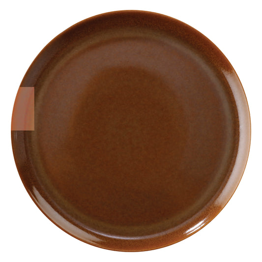 9" Caramel Reactive Glaze Porcelain Coupe Plate, Corona Cosmos Venus (Stocked) (12 Pack)