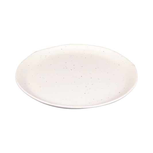 Melamine Round Plate - Eggshell w/ Speckle