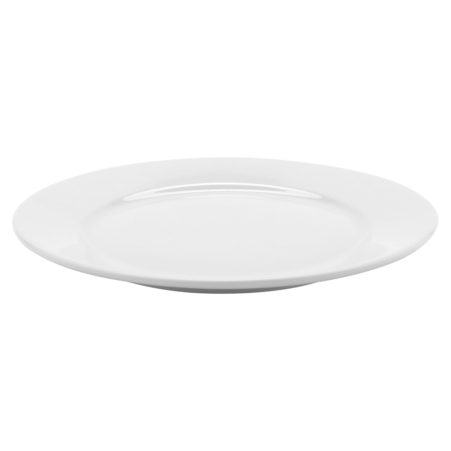 10" Bright White Porcelain Rolled Edge Plate, Corona Actualite (12 Pack)