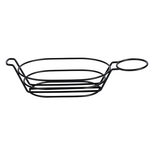 Oblong Metal Wire Basket with Sauce Cup Holder
