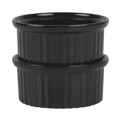 Melamine Ribbed Ramekin - Black