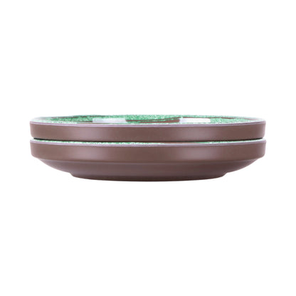 Melamine Round Coupe Plate - Stardust Green