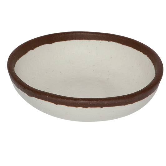 4.5 oz. Cream, Melamine, Ramekin, Small Round Monkey Dish Bowl, (5 oz. rim-full), 4.5" Top Dia., 1" Deep, G.E.T. Pottery Market Glazed (12 Pack)