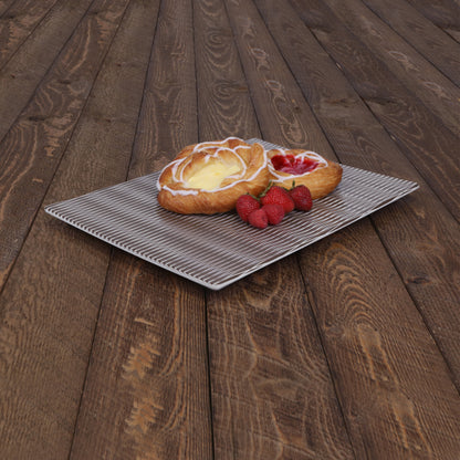 Melamine Rectangular Plate - White w/ Chocolate Decal
