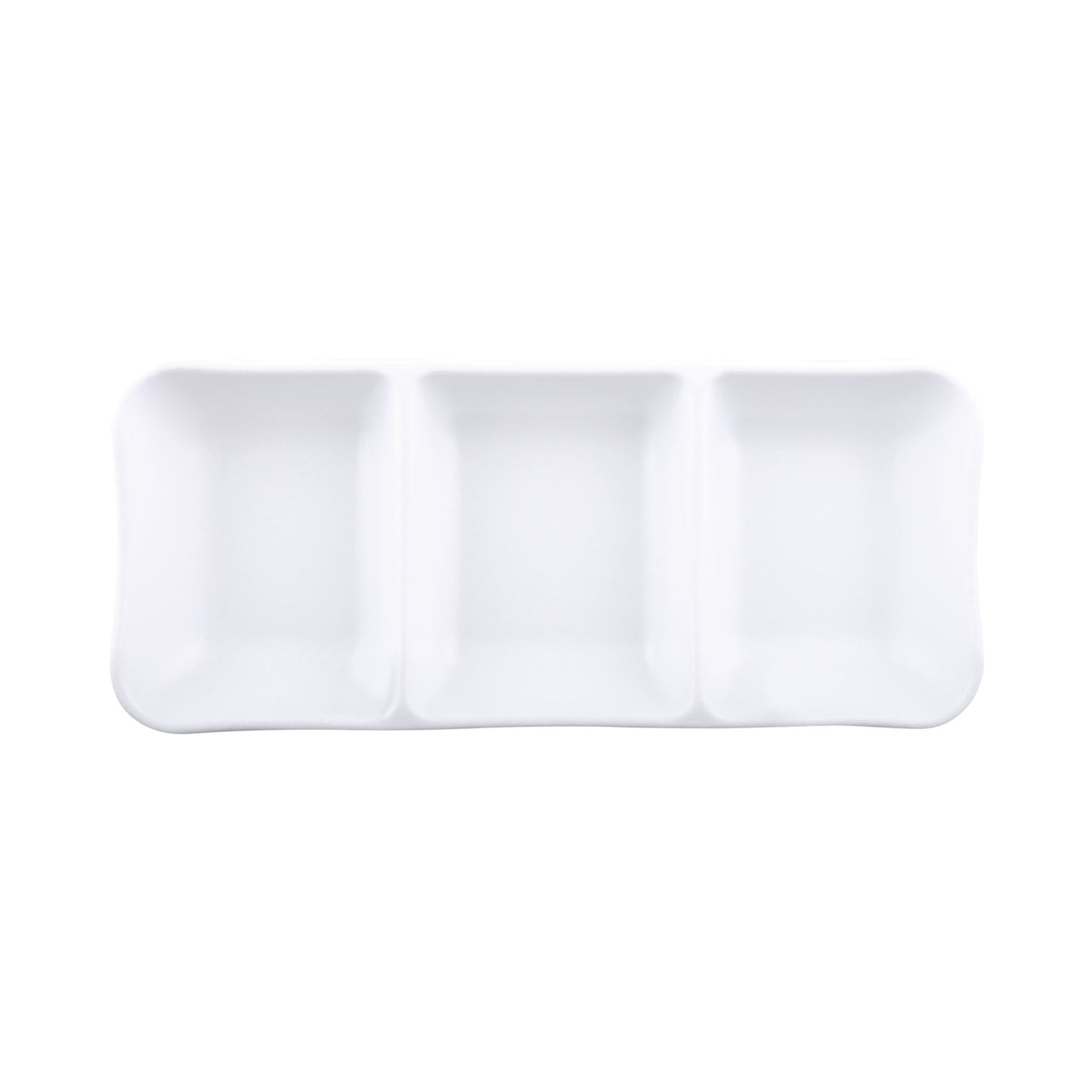 Melamine 3 Compartment Tray - White
