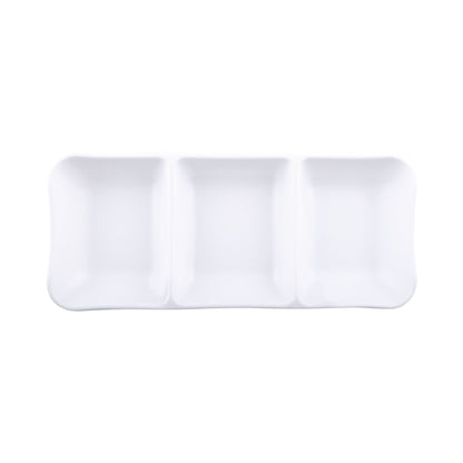 Melamine 3 Compartment Tray - White