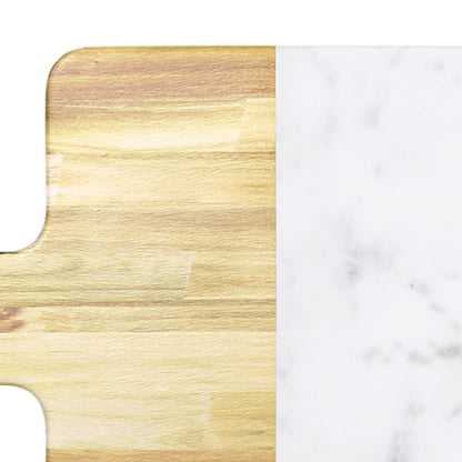 Melamine Rectangular Serving Board - Alder Wood, Carrara Marble