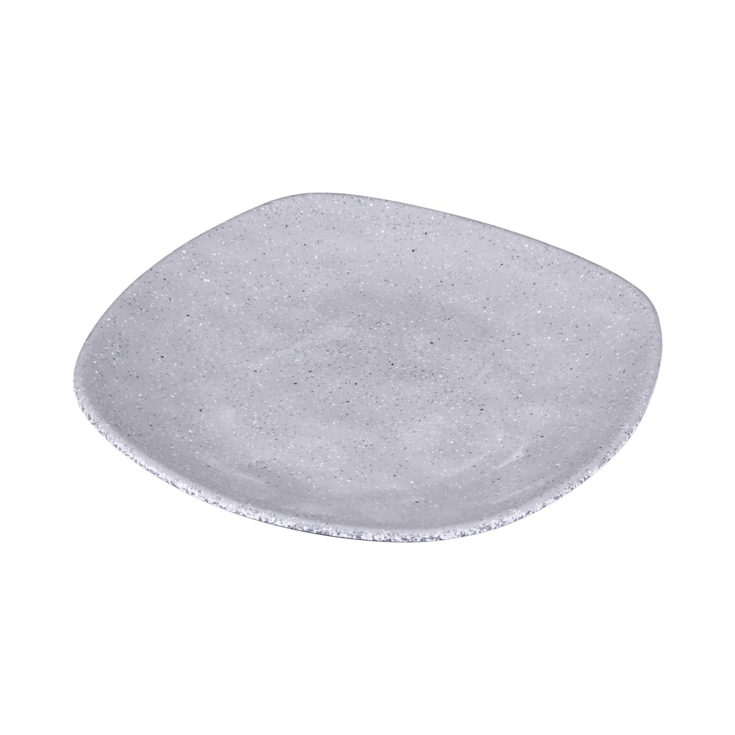 Melamine Square Plate w/ Rounded Edges - Granite Stone