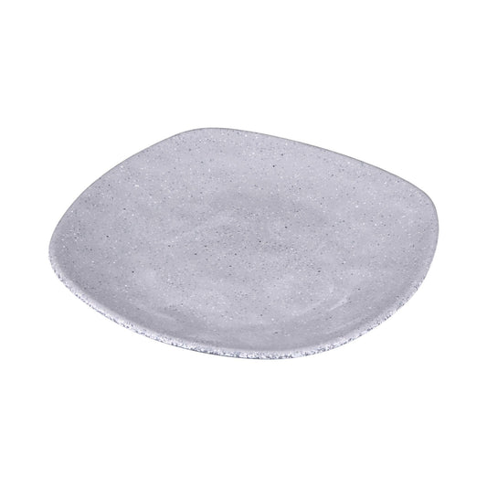 Melamine Square Plate w/ Rounded Edges - Granite Stone