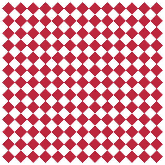 12" x 12" Grease-Resistant Food-Safe Sandwich Wrap Paper/ Deli Wrap Paper/ Red Checker on White Paper, 1000 pieces./cs.