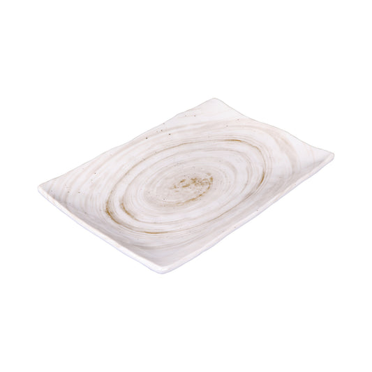 Melamine Rectangular Plate - Taupe Design