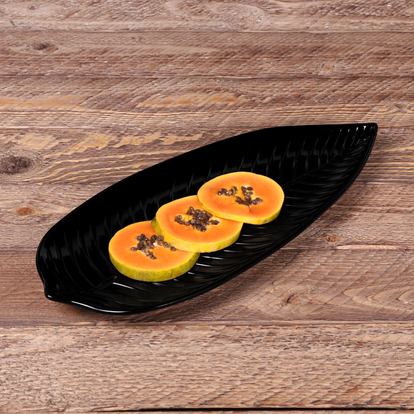 Melamine Medium Leaf Platter - Black