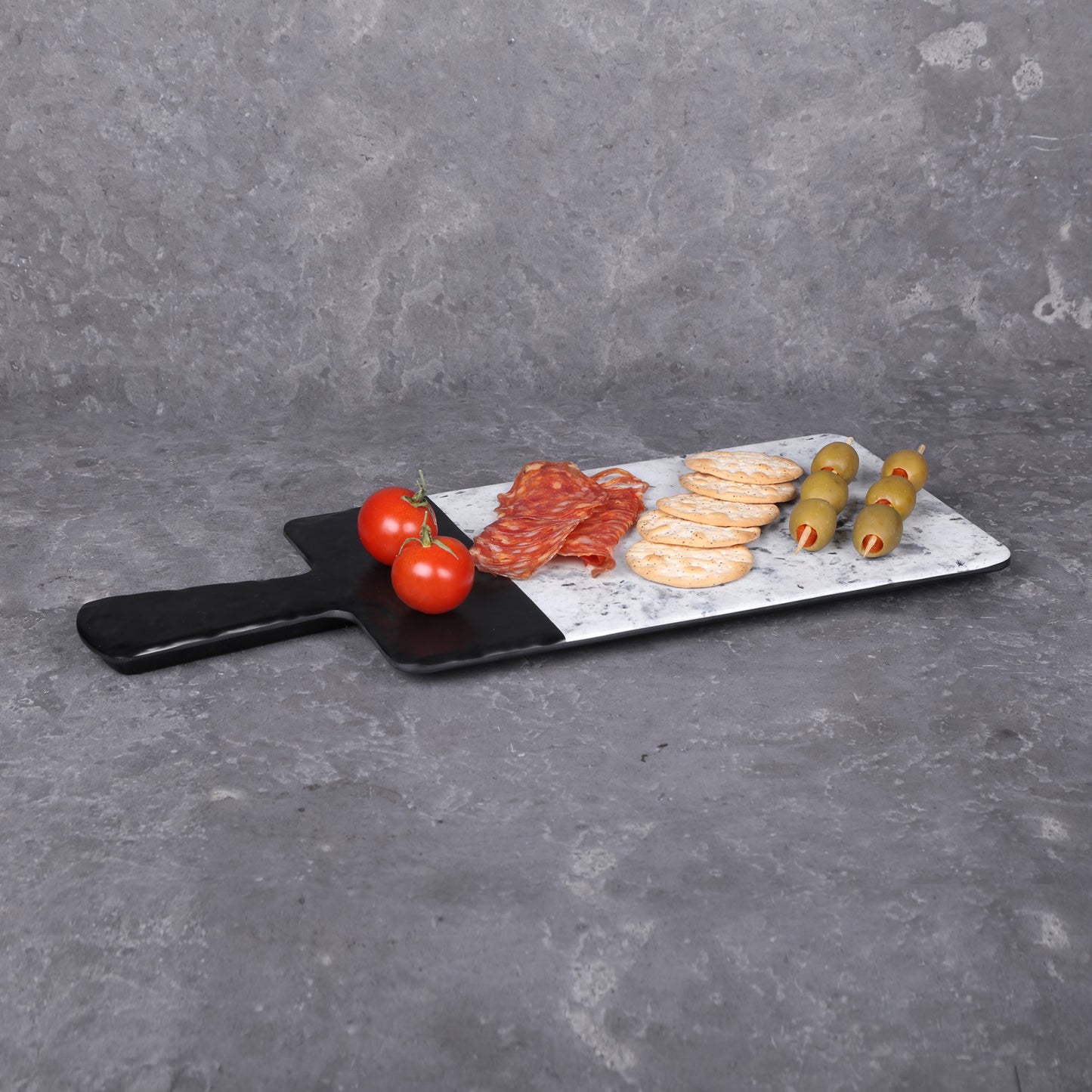 Melamine Rectangular Serving Board - Black, Horizon Marble