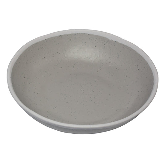 1.5 qt. Dove Gray, Melamine, Large Entree Salad, Pasta Bowl, (1.9 qt. rim-full), 10" Top Dia., 2.25" Deep, G.E.T. Pottery Market Glazed (12 Pack)