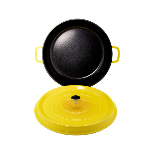 4.5 qt. (5 qt. rim-full), 12.63" Induction Ready Round Braiser/Paella Inside Dims 12" 5/8 x 2 7/8" Induction Ready Pot and Lid