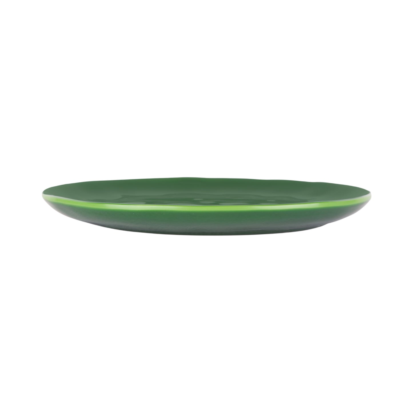 Melamine Round Plate - Green Glaze