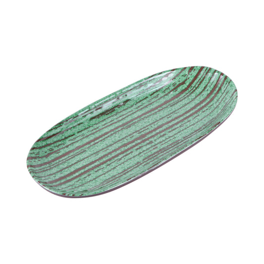 Melamine Oval Plate - Stardust Green