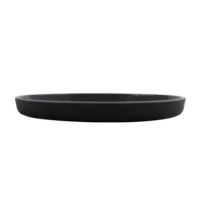 9" Round Edged Melamine Dinner Plate, Glossy Gray inside/ Black Matte outside, GET. Roca. (12 Pack)