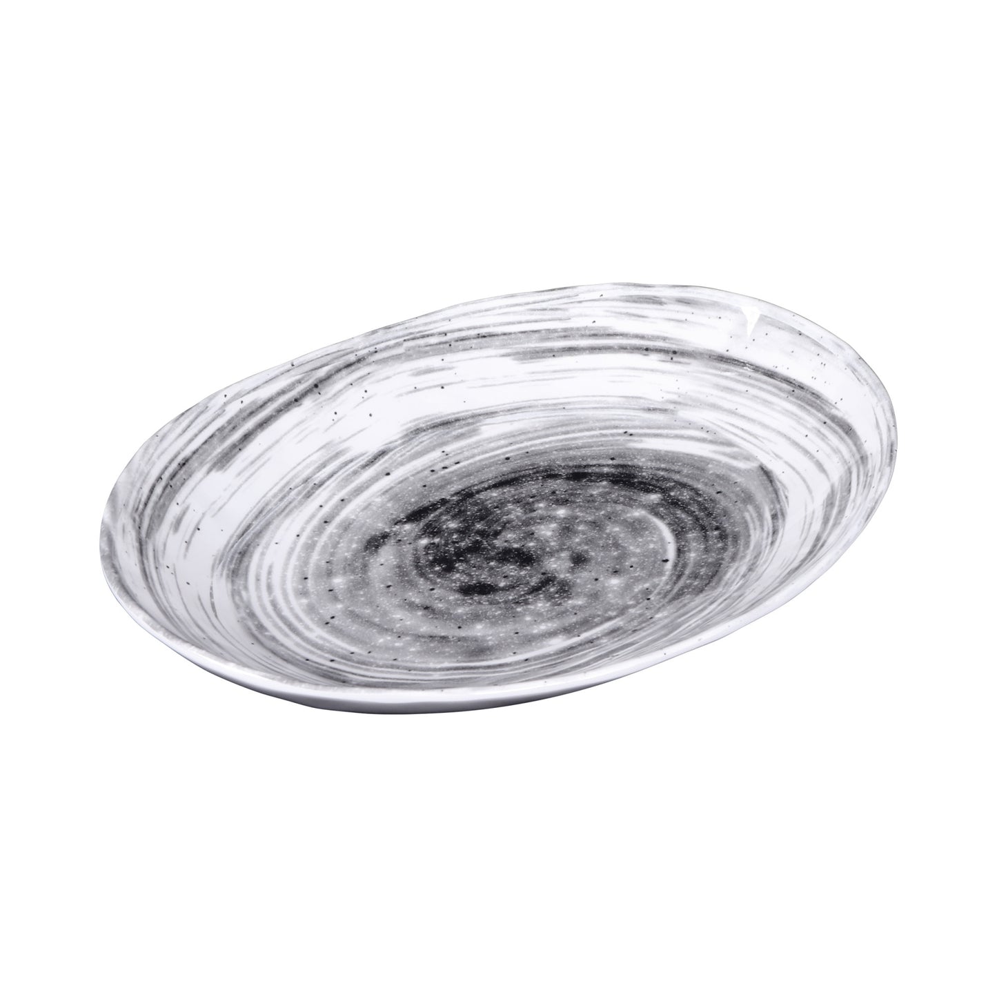 Melamine Deep Oval Plate - Black Design