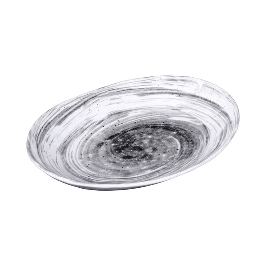 Melamine Deep Oval Plate - Black Design
