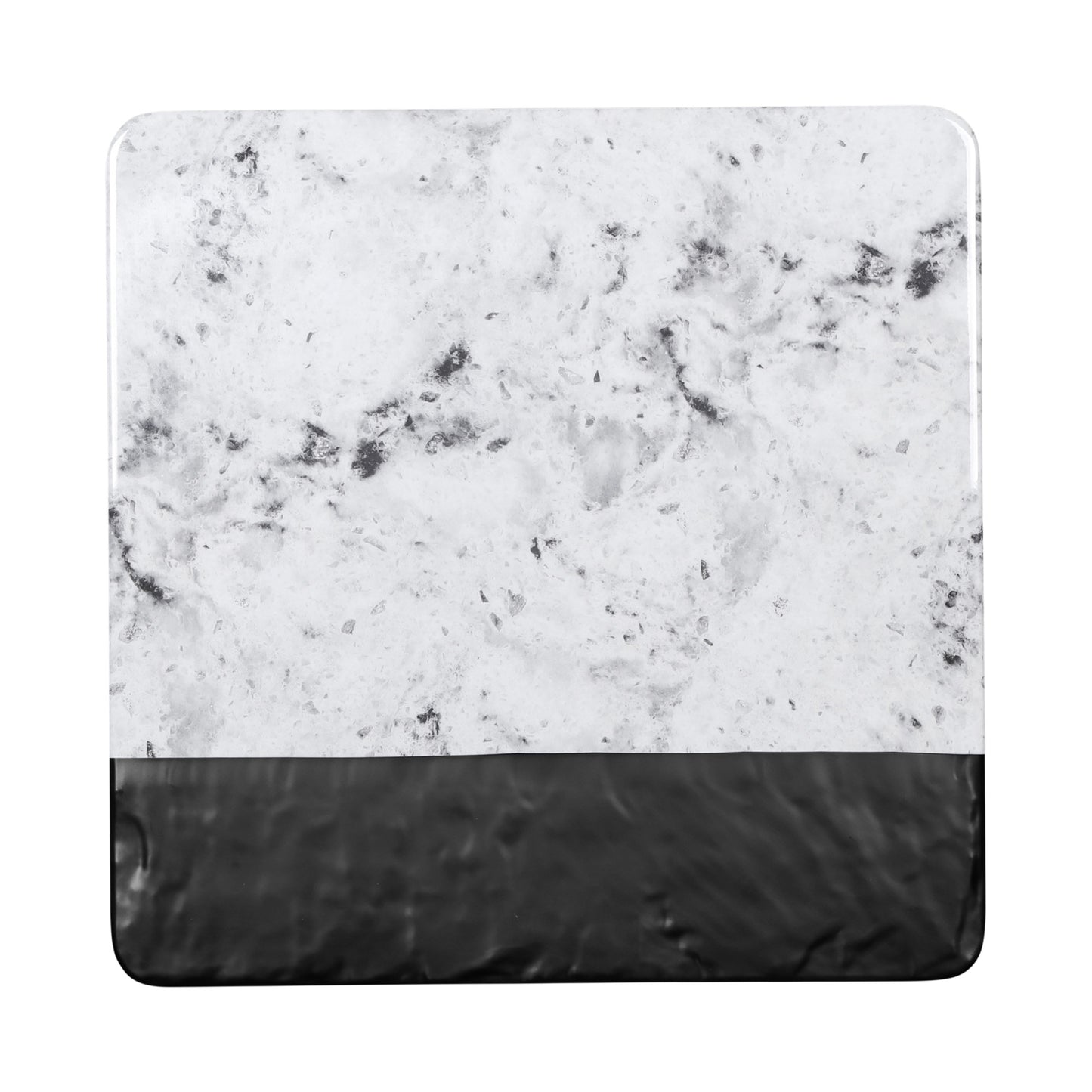 Melamine Square Serving Board - Black, Horizon Marble