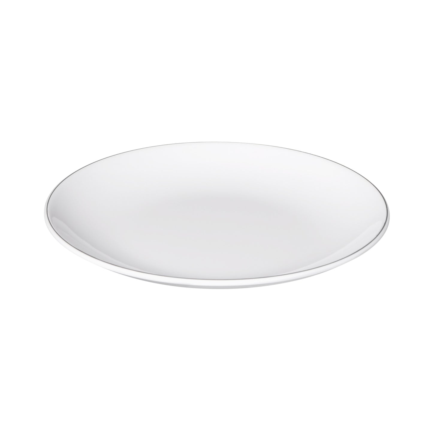 Melamine Round Plate - White w/ Black Trim