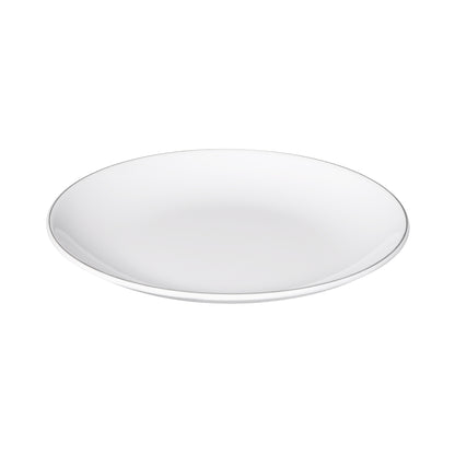 Melamine Round Plate - White w/ Black Trim