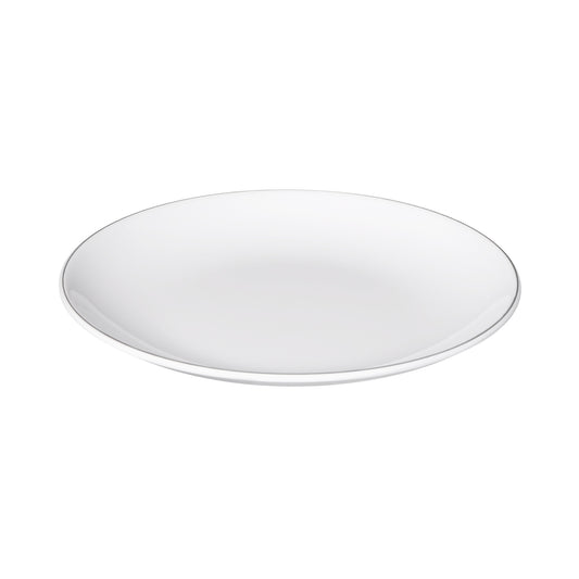 Melamine Round Plate - White w/ Black Trim
