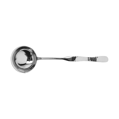 2 oz., 10" Stainless Steel Solid Soup Ladle w/ Pounded Finish