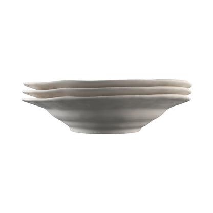 Melamine Irregular Round Serving Bowl - Off White Design