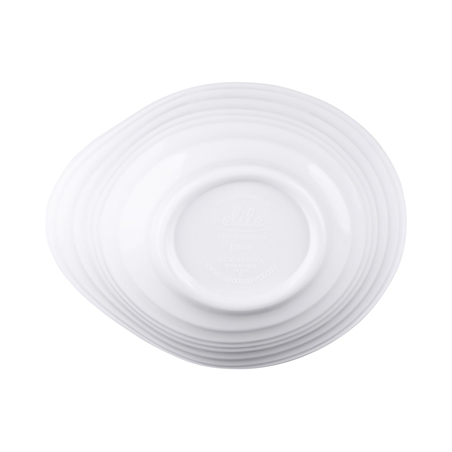 Melamine Oblong Swirl Sauce Dish - White
