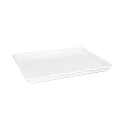 Melamine Rectangular Organic Tray - White