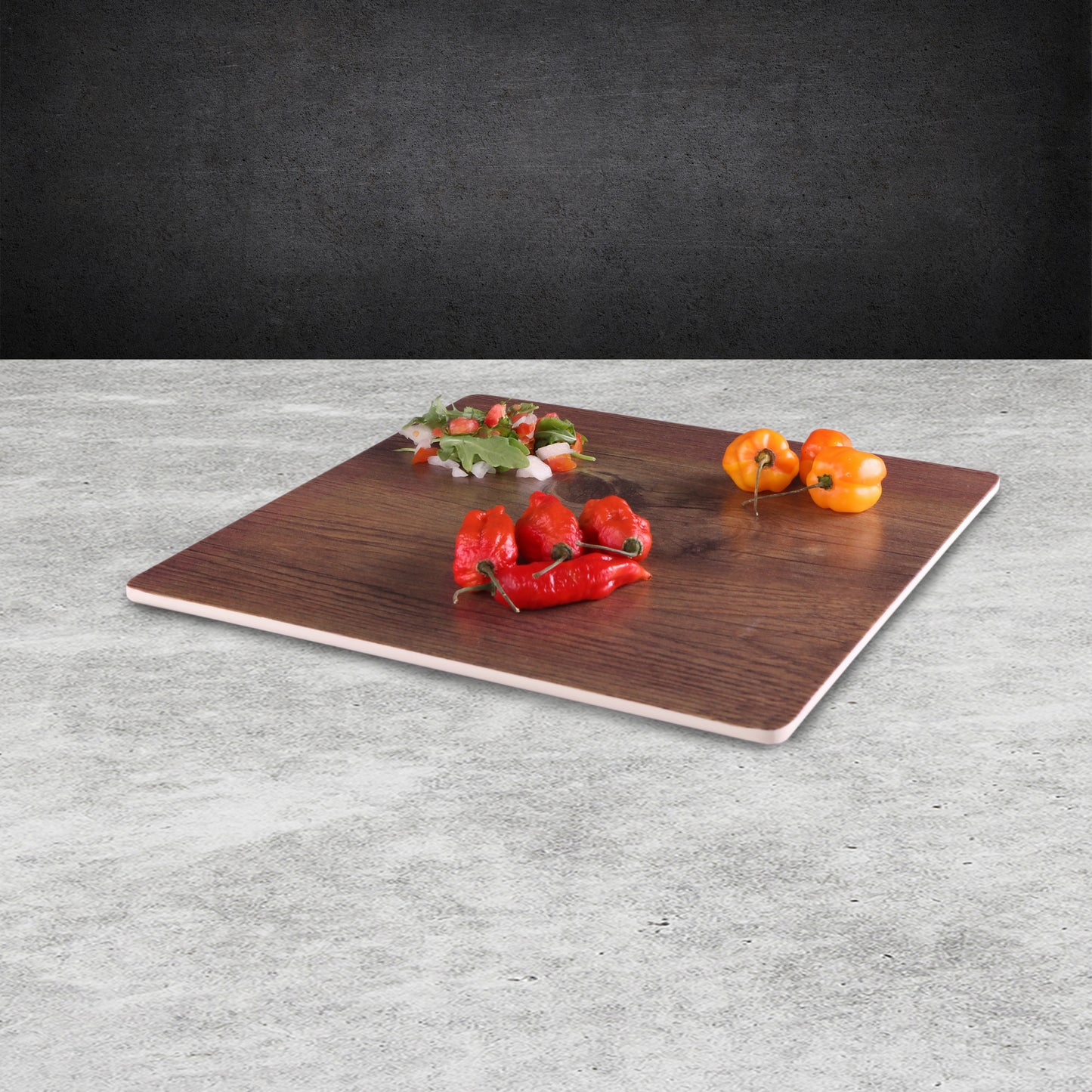 Melamine Square Faux Wood - Walnut
