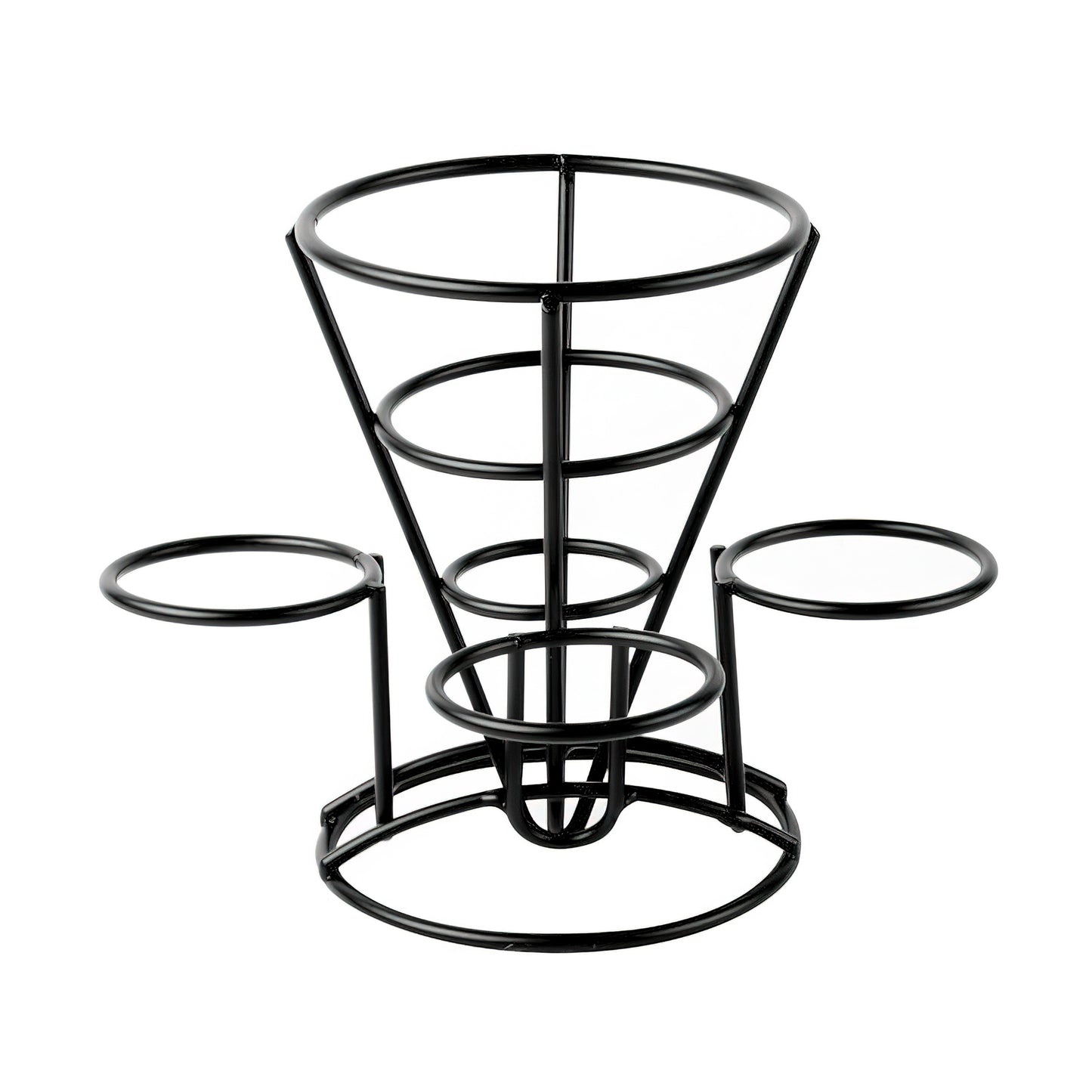 French Fry Cone Holder with Handle and Three Ramekin Holders